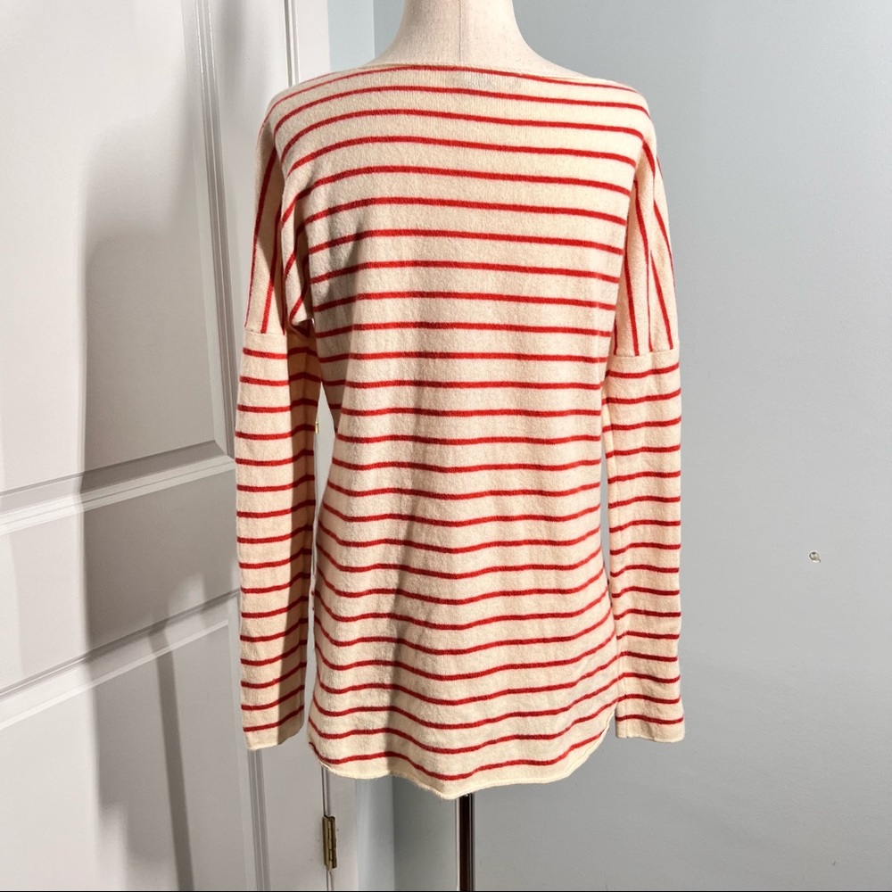Vince Red Stripe Boatneck 100% cashmere Sweater size XS - Picture 8 of 12